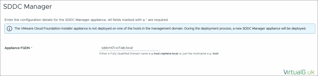 Image Virtualguk Enter the Fqdn for the Vcf 9 Sddc Manager Appliance