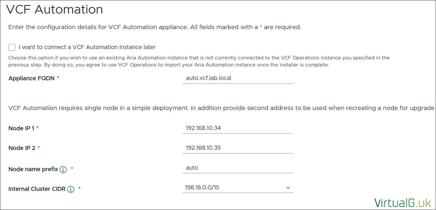 Configure Vcf Automation for Vcf 9
