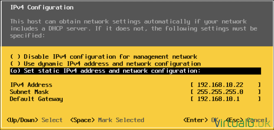 Vcf 9 Lab Deployment Virtualguk 005 Virtualguk Set Static Ip on the Nested Esxi 9 Host for Vcf 9